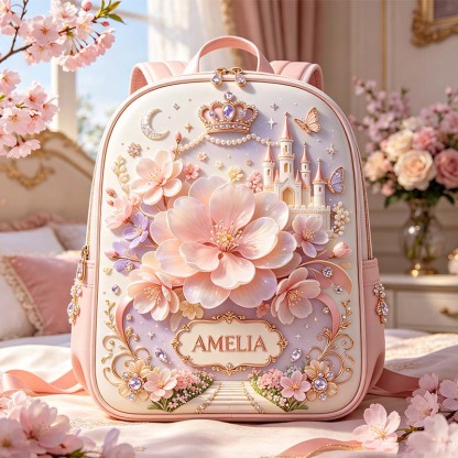 Personalized Cherry Blossom Princess Themed Backpack