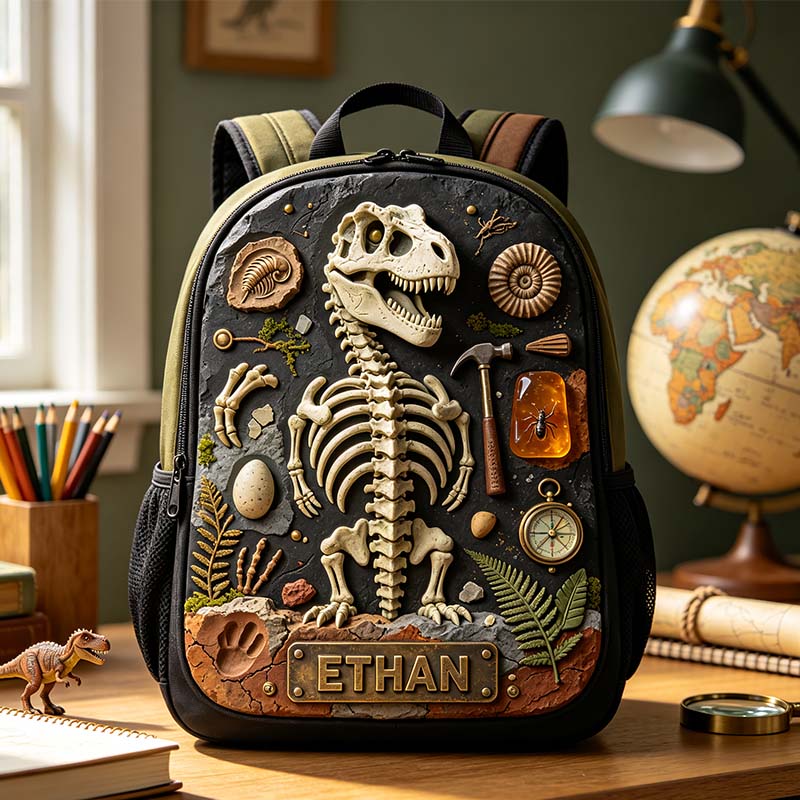 Personalized Ancient Dinosaur Relic Themed Custom Backpack