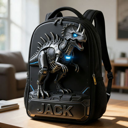 Personalized monster truck-themed backpack