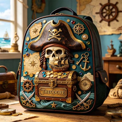 Personalized Pirate Captain Themed Backpack