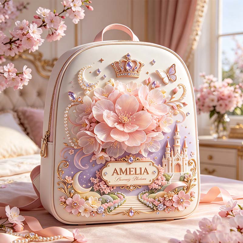 Personalized Cherry Blossom Princess Themed Backpack