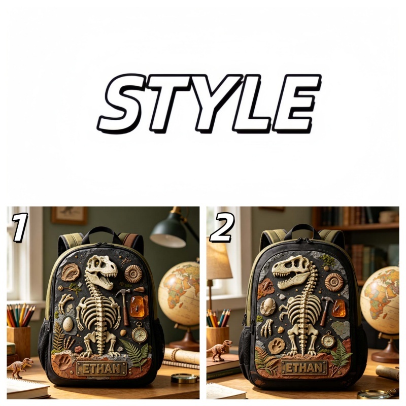 Personalized Ancient Dinosaur Relic Themed Custom Backpack