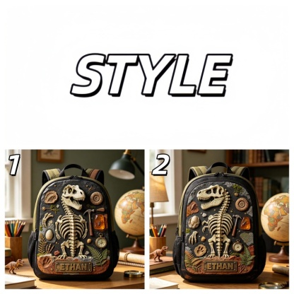 Personalized Ancient Dinosaur Relic Themed Custom Backpack