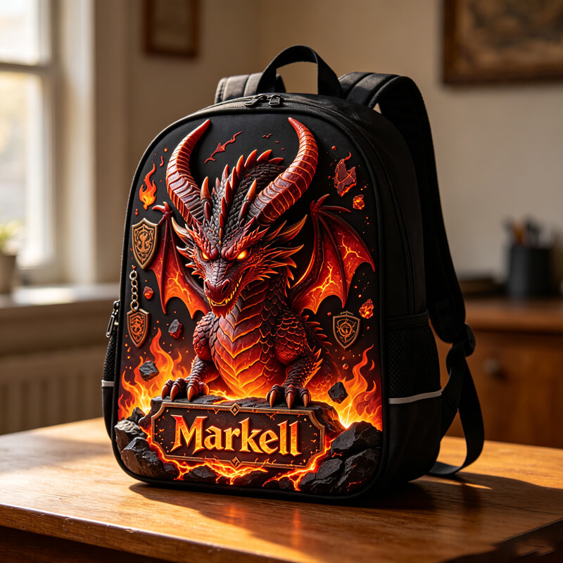 Personalized Fire Dragon Theme Backpack