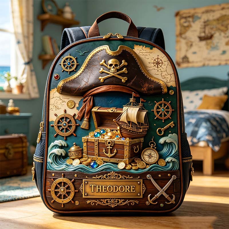 Personalized Pirate Captain Themed Backpack