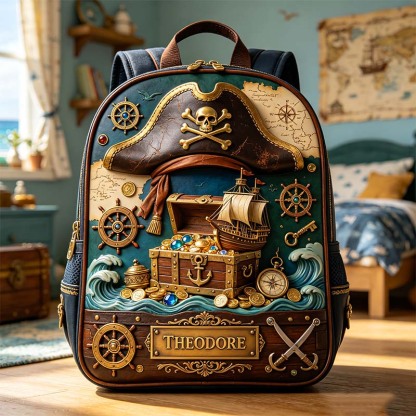 Personalized Pirate Captain Themed Backpack