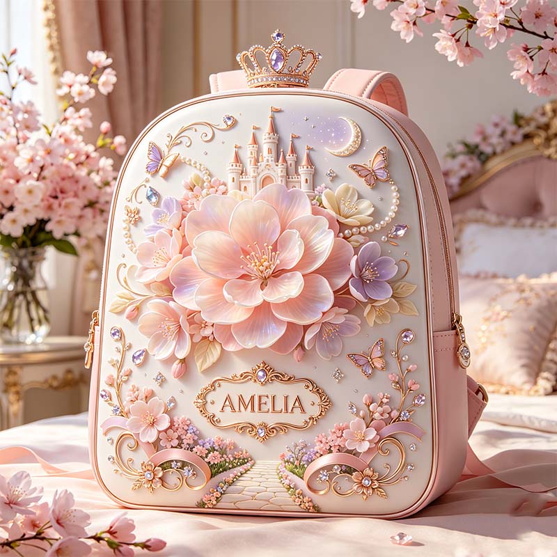 Personalized Cherry Blossom Princess Themed Backpack