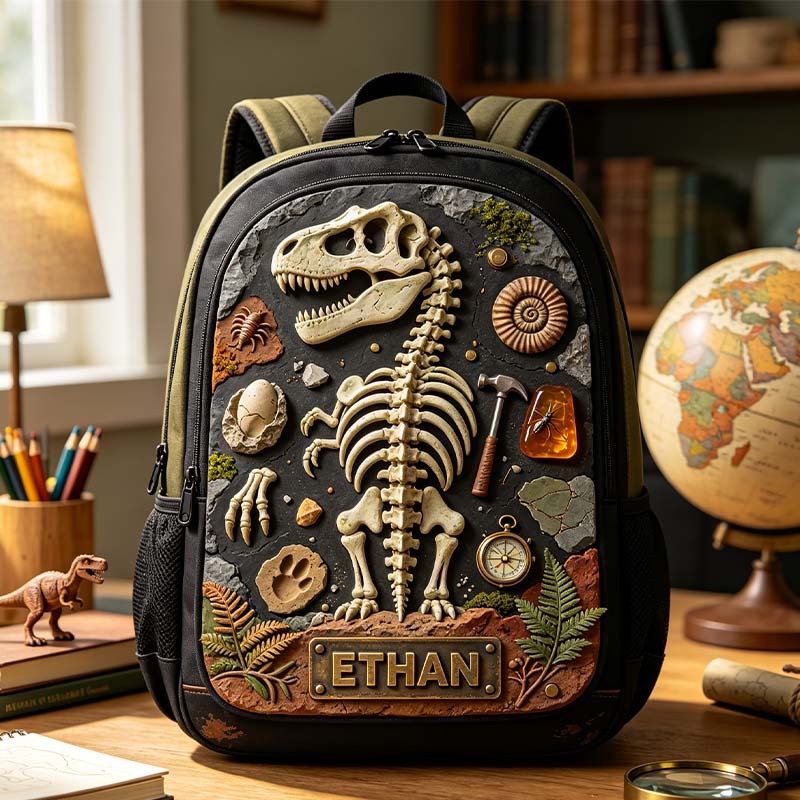 Personalized Ancient Dinosaur Relic Themed Custom Backpack