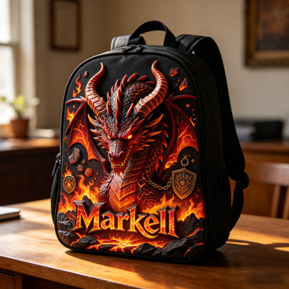 Personalized Fire Dragon Theme Backpack