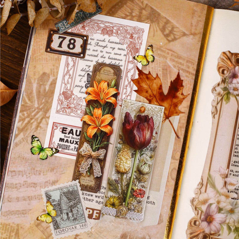 Floral Bookmark Card Sticker