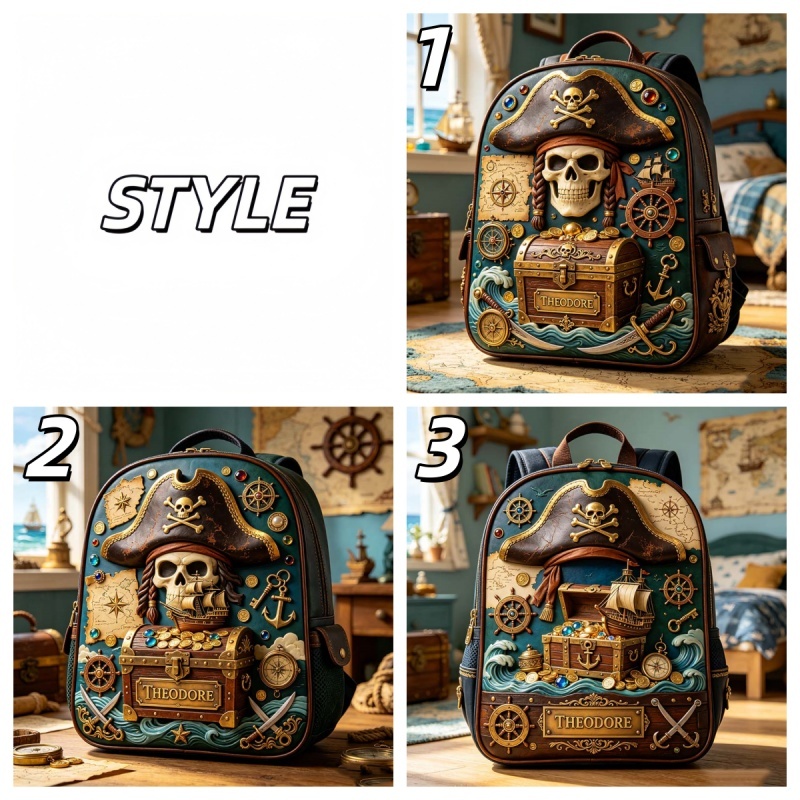 Personalized Pirate Captain Themed Backpack