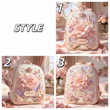 Personalized Cherry Blossom Princess Themed Backpack