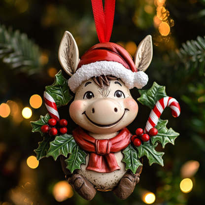 Donkey Christmas Spirit Home  Christmas Ornament