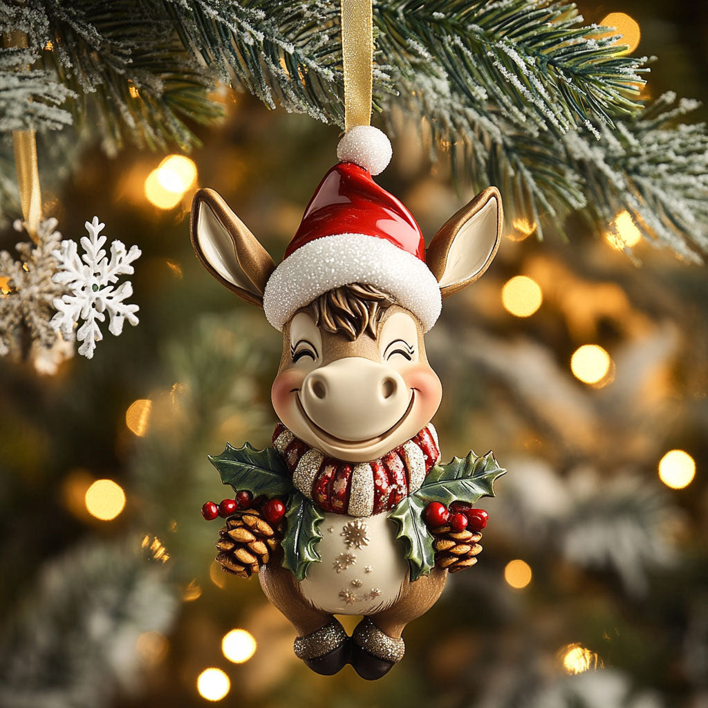 Donkey Christmas Spirit Home  Christmas Ornament