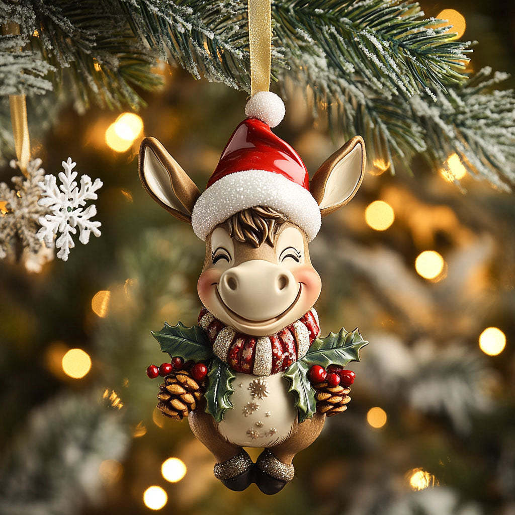 Donkey Christmas Spirit Home  Christmas Ornament