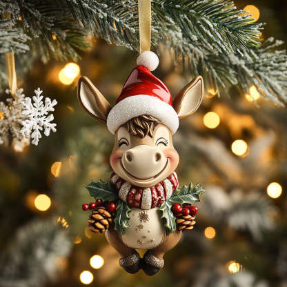 Donkey Christmas Spirit Home  Christmas Ornament