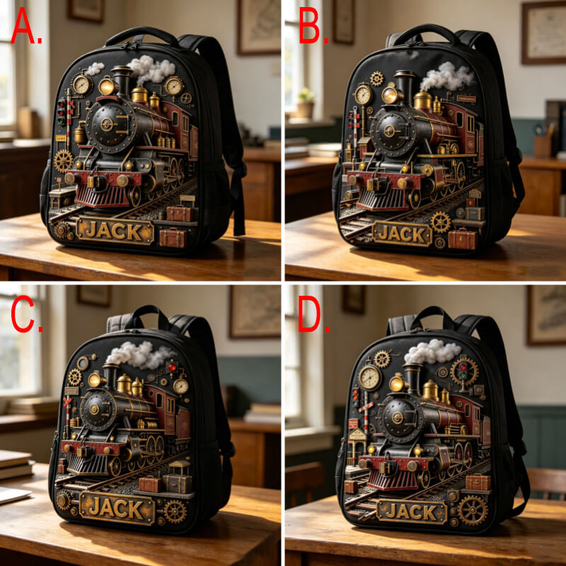 Personalized Train-Themed Backpacks