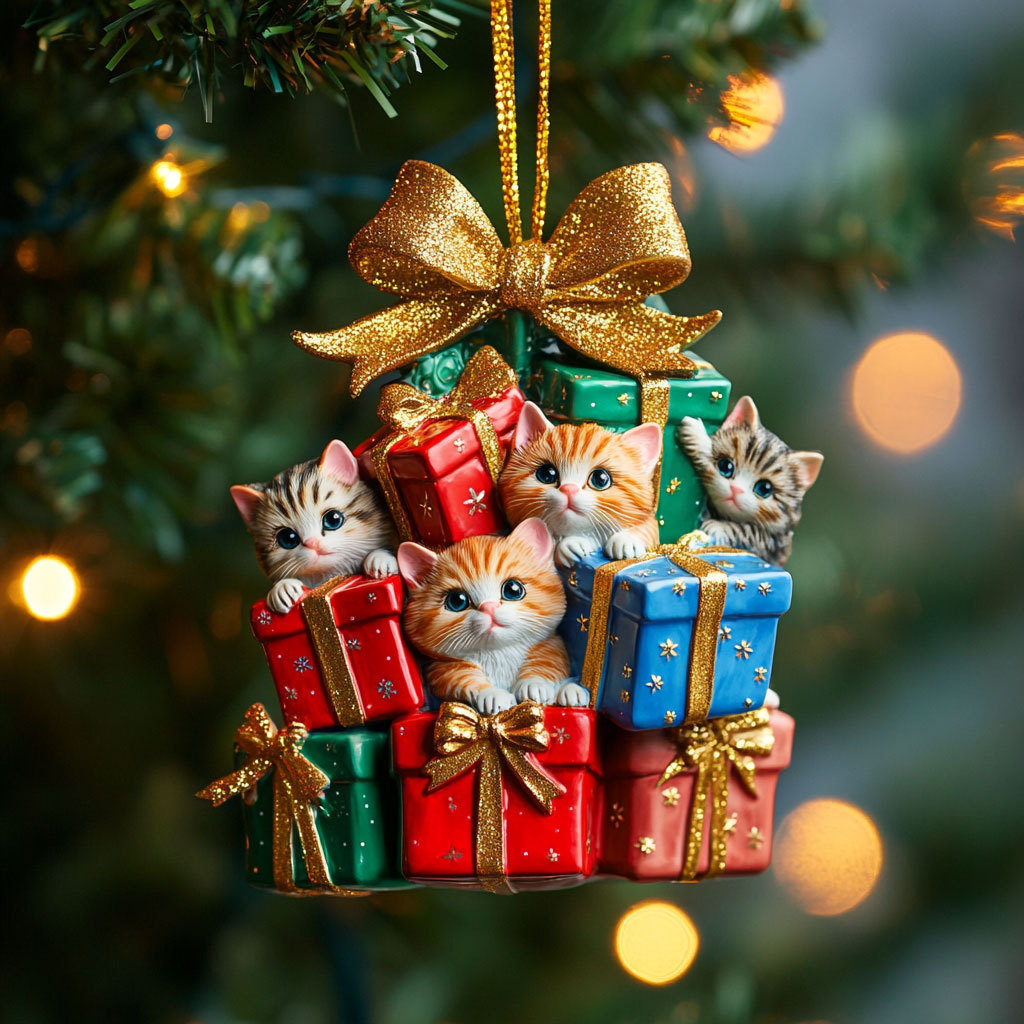 Warm Basket Cat WN0811073CL Christmas Ornament
