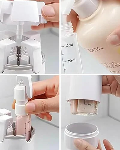 4-in-1 Leakproof Rotatable Travel Dispenser Set