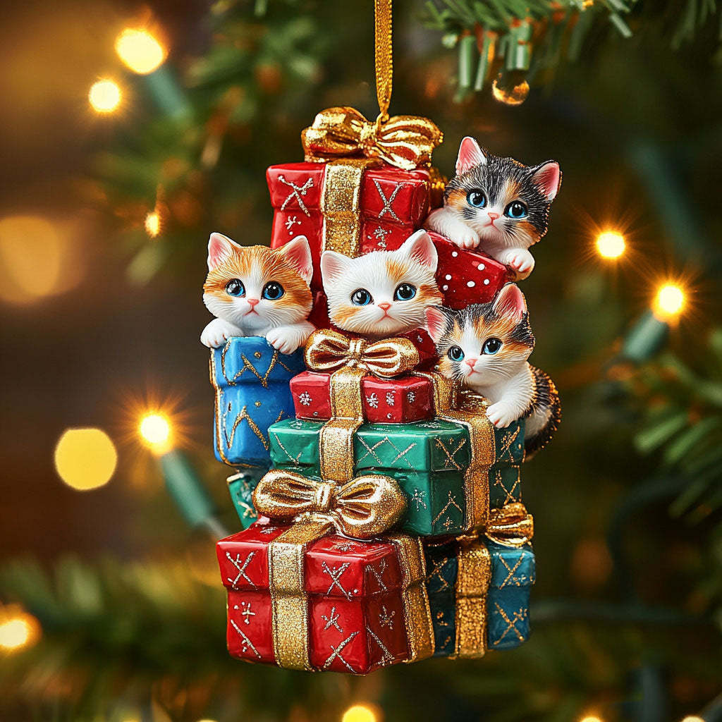 Warm Basket Cat WN0811073CL Christmas Ornament