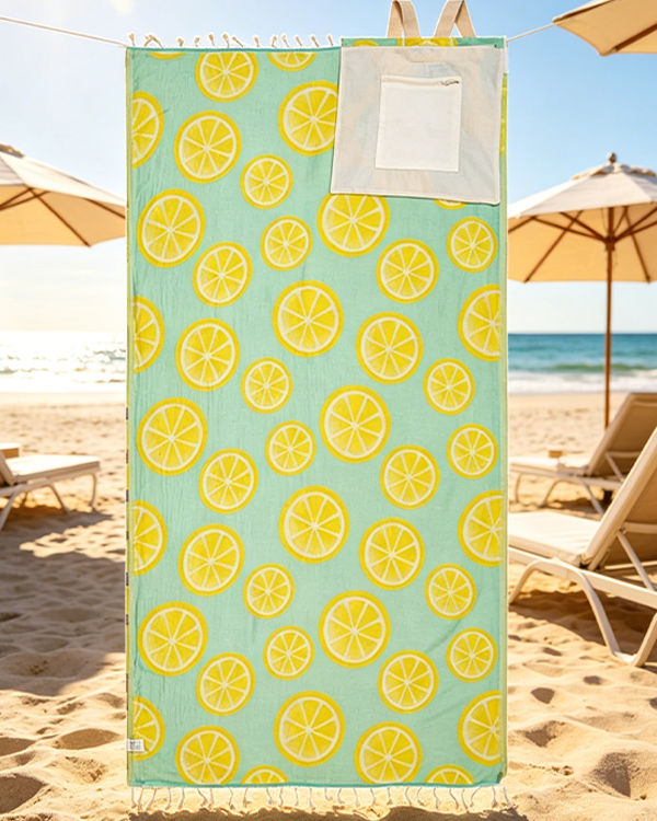 ⏰LAST DAY $20 OFF - 🏖️2-in-1 Turkish Cotton Towel Bag with Inner Zip Pocket & Sand-Repelling Fabric