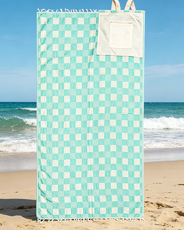 ⏰LAST DAY $20 OFF - 🏖️2-in-1 Turkish Cotton Towel Bag with Inner Zip Pocket & Sand-Repelling Fabric