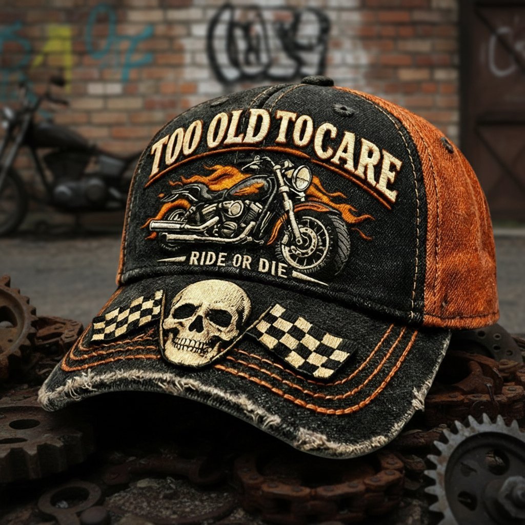 🔥🧢TOO OLD TO CARE · RIDE OR DIE CAP