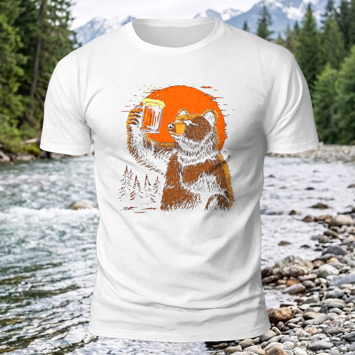 Cheers Bear Printed Short Sleeve T-Shirt