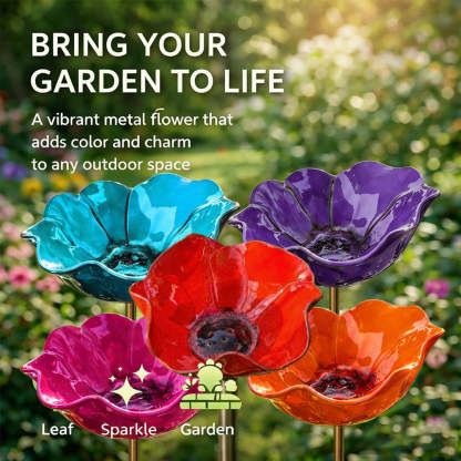 💖🎁2026 Hot Sale--🎁Handmade Metal Flower Garden Stake🐦