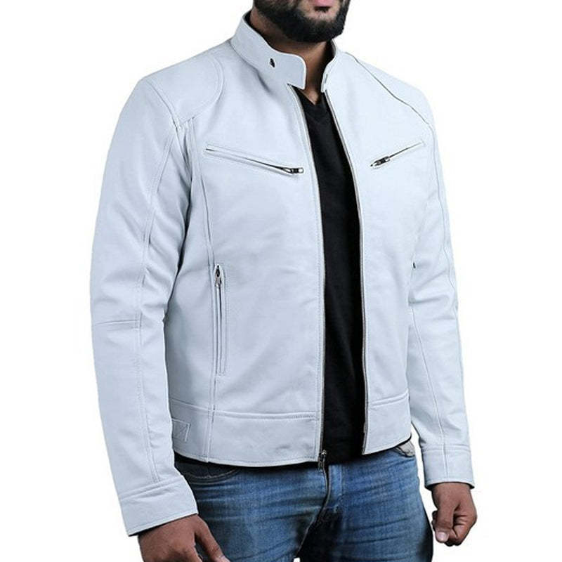  Premium Look, Everyday Ease | Men's PU Leather Stand-Collar Zip-Up Jacket