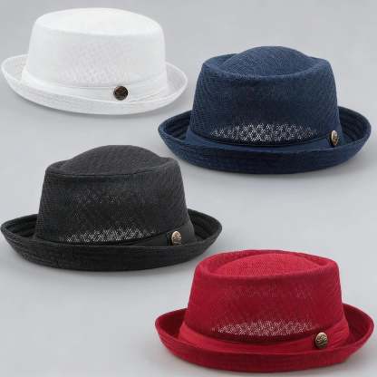 Summer Breathable Mesh Pork Pie Hat