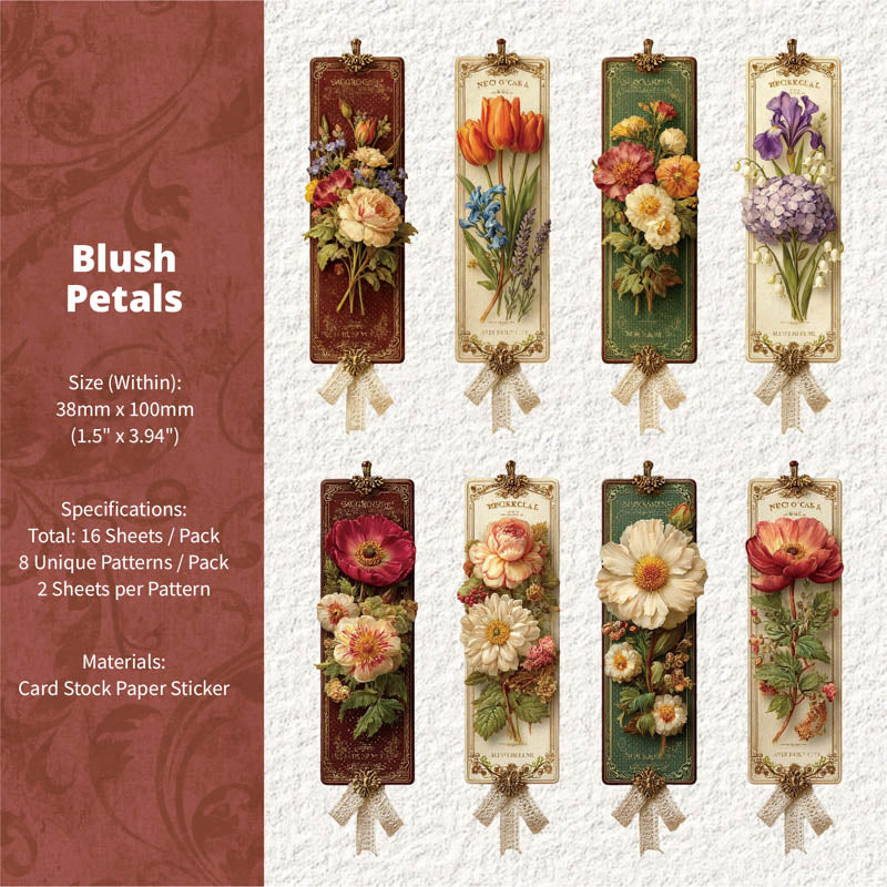 Floral Bookmark Card Sticker