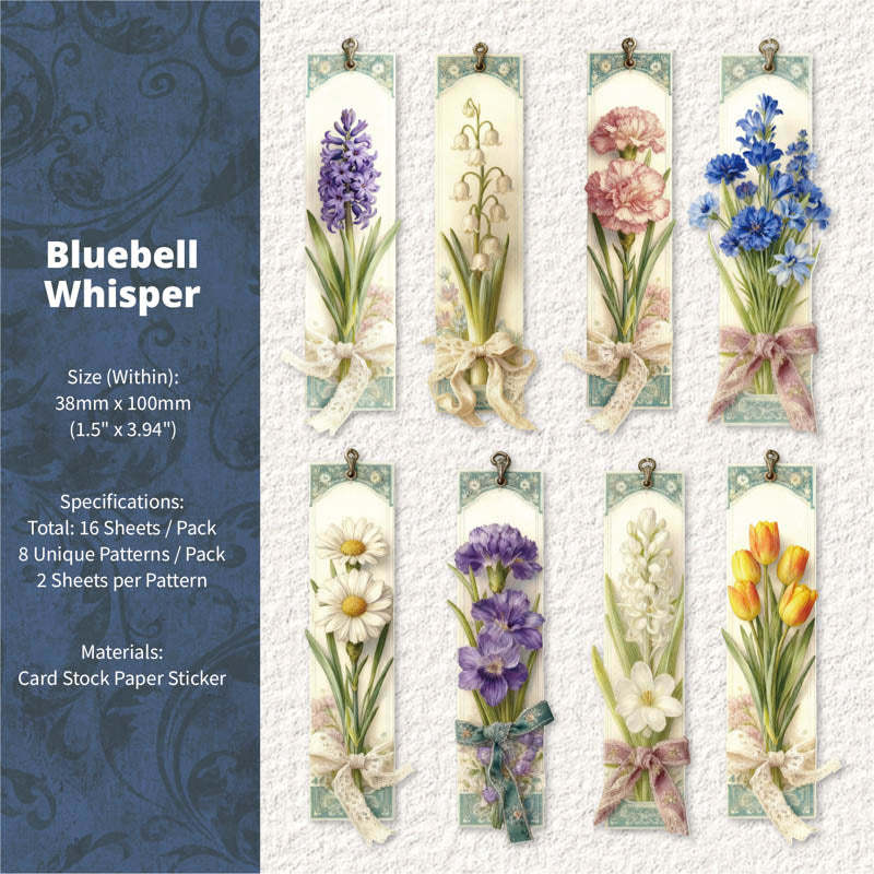 Floral Bookmark Card Sticker