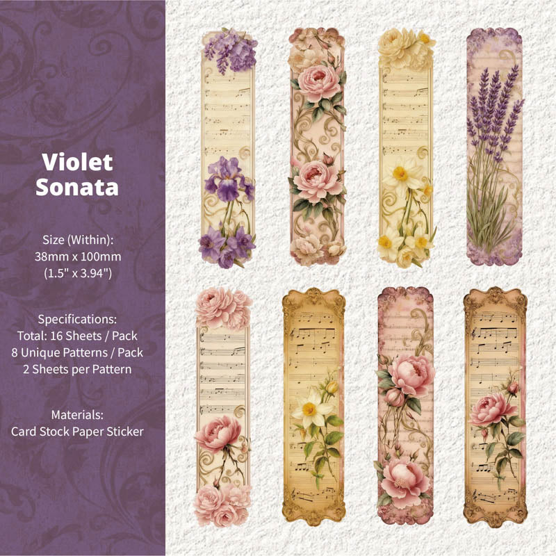 Floral Bookmark Card Sticker