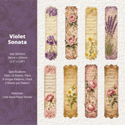 Floral Bookmark Card Sticker