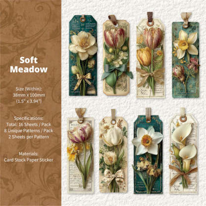 Floral Bookmark Card Sticker