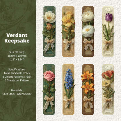 Floral Bookmark Card Sticker