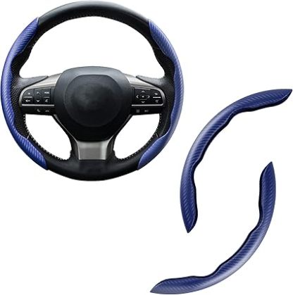 Carbon Fiber Silicone Anti-Slip Car Steering Wheel Cover Universal Fit