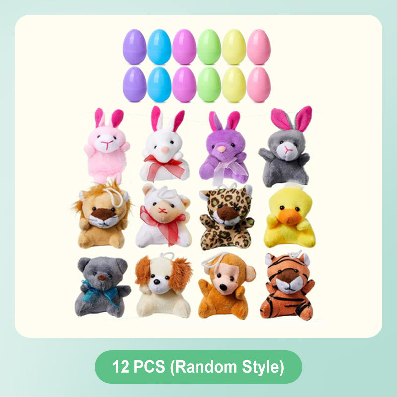 12/24/36 Pcs Prefilled Easter Eggs, Filled with Plush Animal Toys