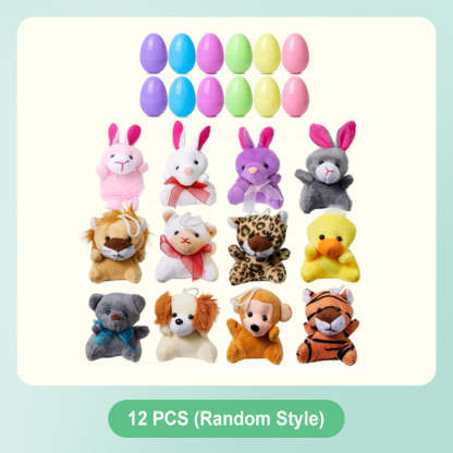 12/24/36 Pcs Prefilled Easter Eggs, Filled with Plush Animal Toys