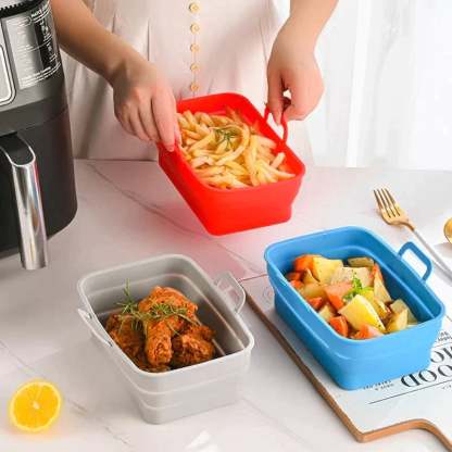 🏆 50K+ SOLD!⏰This Week Special Price.Foldable Air Fryer Silicone Baking Tray