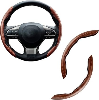 Carbon Fiber Silicone Anti-Slip Car Steering Wheel Cover Universal Fit