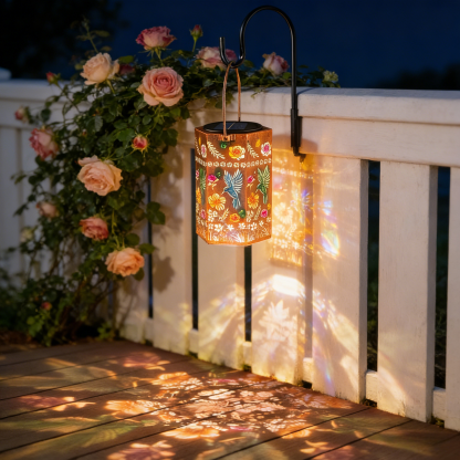 Hummingbird Floral Solar Lantern