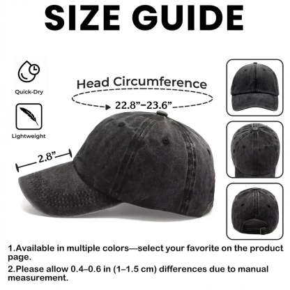 Personalized Washed Denim Baseball Cap, Custom Vintage Look Unique Gift for Dad or Friend