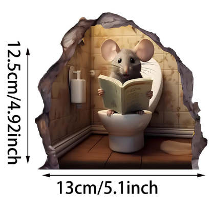 Realistic 3D Mouse Hole Decal