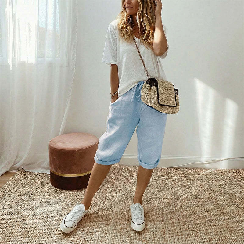 ⏳Time-Limited Special⏰Women's Casual Cotton Linen Capris