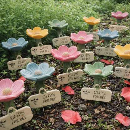 🌸Flower-shaped resin bee watering station🐝💧