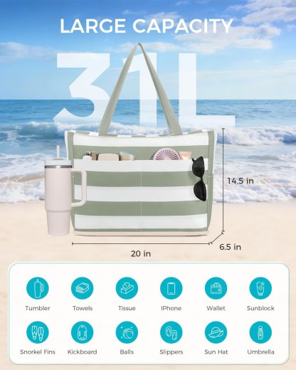 🏖️Your Beach BFF: Waterproof, Sandproof & 40oz Cup Ready.