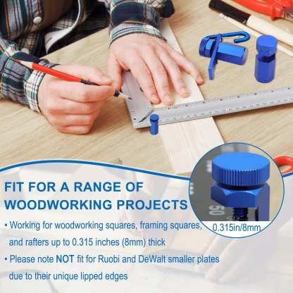 Tall Stair Gauges for Framing Square – Hexagonal Stable Lock with Holder & Hook for Carpentry & Circular Saw