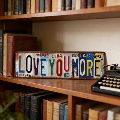 ❤️ Love You More Vintage Wall Sign